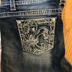 Miss Me mid rise easy boot with Embroidered Pocket